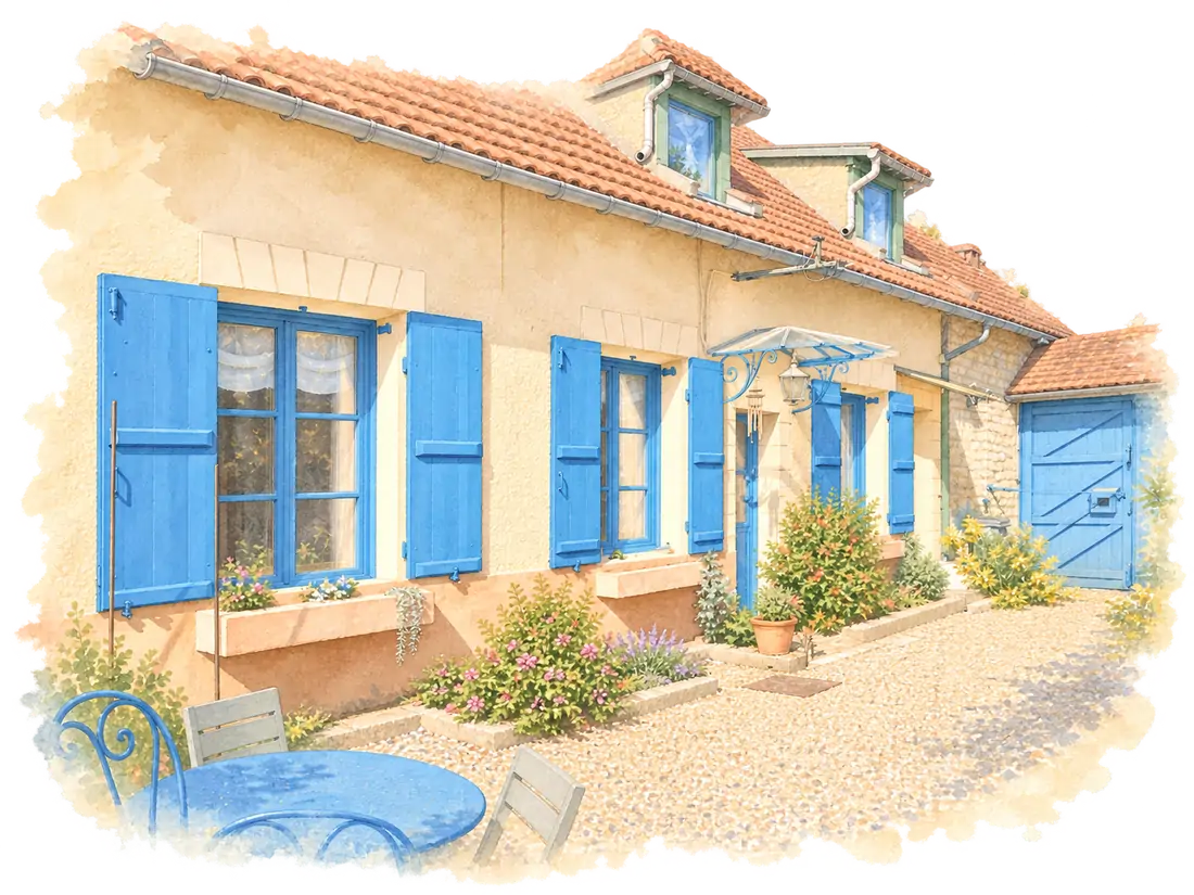 La maison aux volets bleus, à Gouvieux, où se déroulent les cours de français